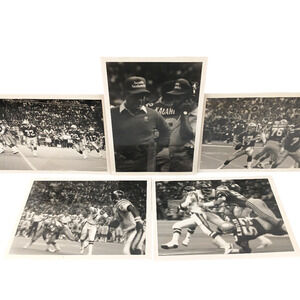 Lot of 5 Vintage NFL Seattle Seahawks Football Action Photo Black & White
